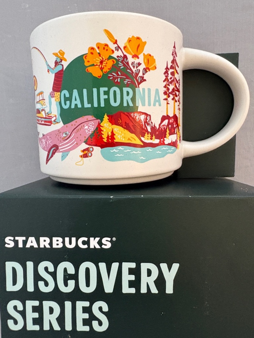 Starbucks California White Ceramic Mug with Multicolor Scenic Artwork 14 fl oz